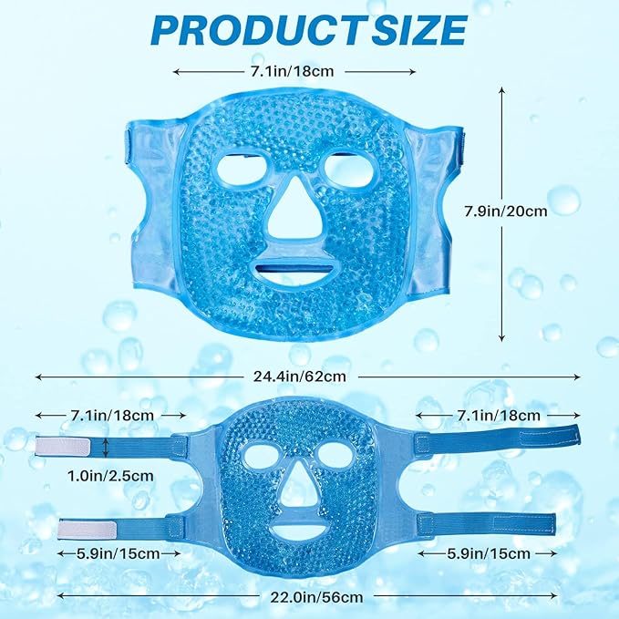 Ice Pack Cold Face Eye Masks Reduce Face Puff, Dark Circles, Reusable Cold Hot Gel Face Eye Mask, Suitable for Women Facial SPA, Ice Face Mask for Sleeping, Headaches (Blue)-VivaGrace Women
