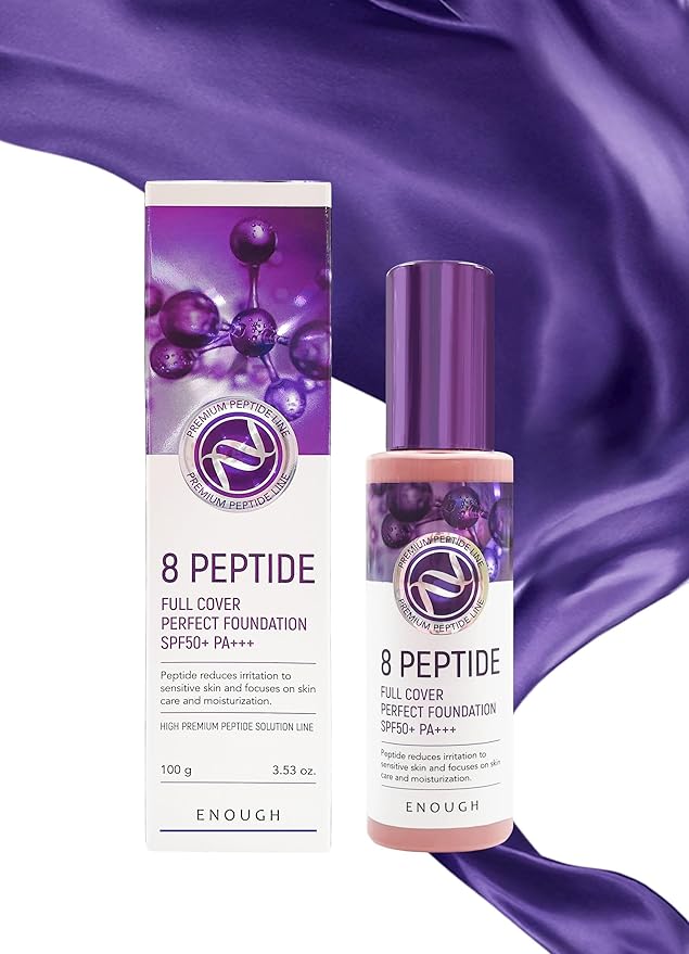 Enough 8 Peptide, Full Cover Perfect Foundation, SPF 50+ PA+++, #13, 3.53 oz (100 g)-VivaGrace Women