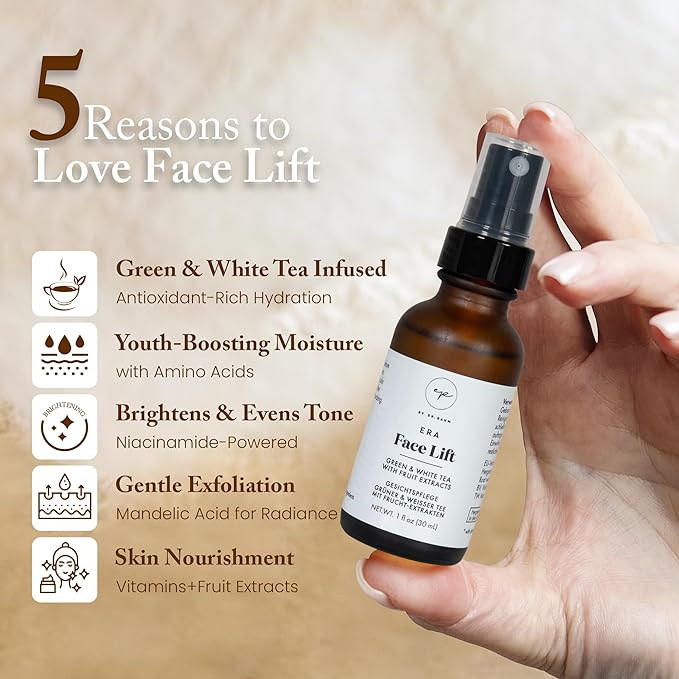 4 Oz Face Lift Mist - Hydrating Face Moisturizer with Green Tea & Niacinamide - Natural Skin Care Spray with Antioxidants, Amino Acids & Aloe for Brighter, Softer Complexion-VivaGrace Women