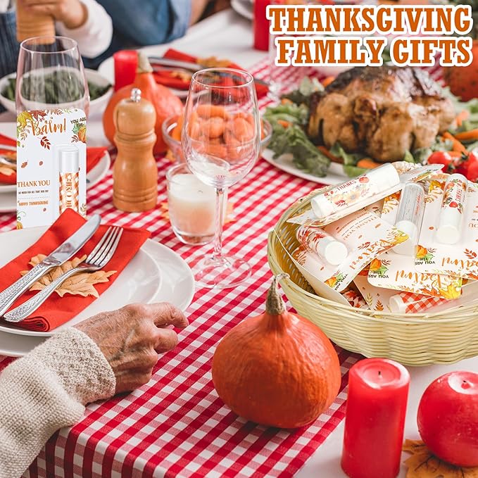 30 Pack Hello Fall Thanksgiving Party Gifts Bulk Lip Balms Favors Employee Appreciation Gifts Small Thank You Gifts for Women Men Satff Coworkers Teachers-VivaGrace Women
