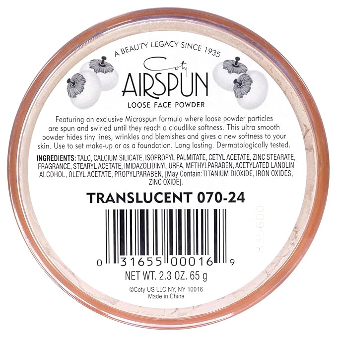 Airspun Coty Loose Face Powder, Translucent, Pack of 1-VivaGrace Women