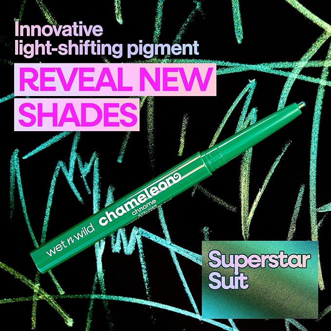 wet n wild Chameleon Chrome Eyeliner, Waterproof and Smudge-Proof, Multichrome Color Shift, Long-Lasting 18-Hour Wear, Cruelty-Free & Vegan - Planet Disco