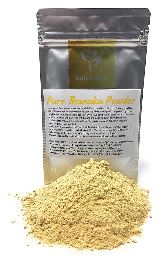 Pure Thanaka Powder - Tanaka From Thailand - Ingredients: 100% Thanaka Wood Powder (Hesperethusa Crenulata) - Net Weight: 1.76oz / 50g-VivaGrace Women