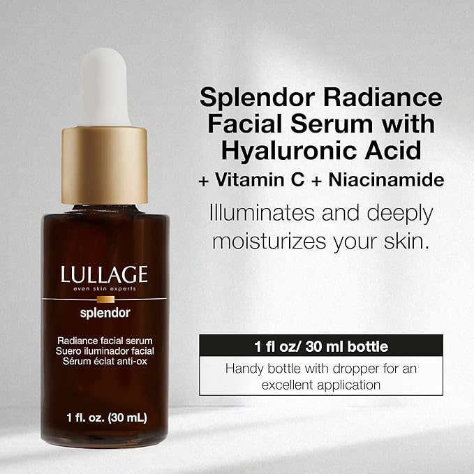 LULLAGE Splendor Radiance Hyaluronic Acid & Vitamin C Serum for Face, Revitalizing Vitamin C Face Serum with Niacinamide to Replenish & Firm the Skin, 1 Fl Oz Dropper Bottle-VivaGrace Women