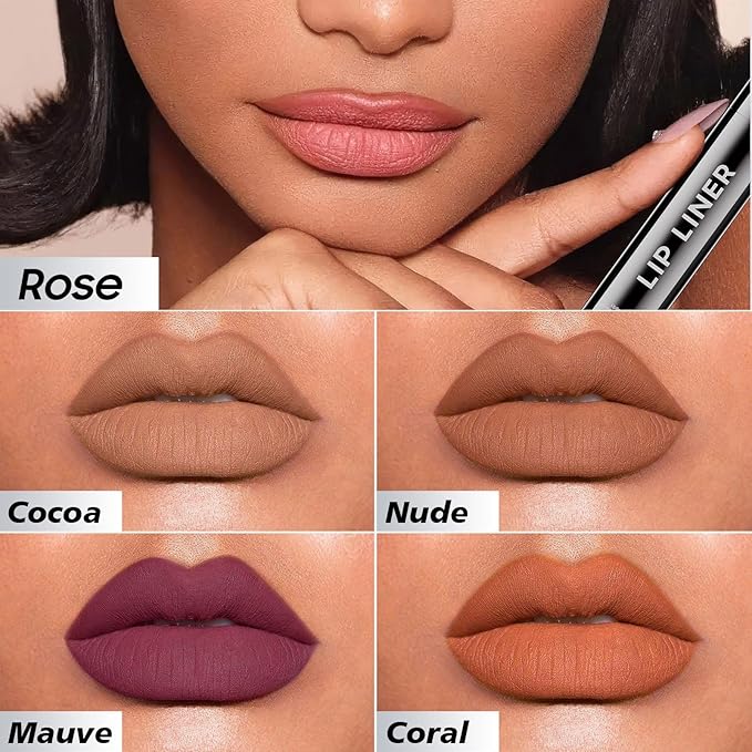 Lip Stain Peel Off - Lip Liner Waterproof, Lip Liner Stain Transfer Proof & Plumping, Moisturizing Non-Stick Cup Matte Finish Stay On All Day, Mauve Color-VivaGrace Women