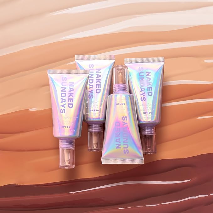 Naked Sundays BeautyScreen™ SPF 50 Mineral Peptide Foundation Tint – 2-in-1 Skin Tint & Mineral Sunscreen | Radiant, Buildable Coverage, Acne-Safe, Infused with Peptides (5 Tan Honey, 1.01 oz)-VivaGrace Women