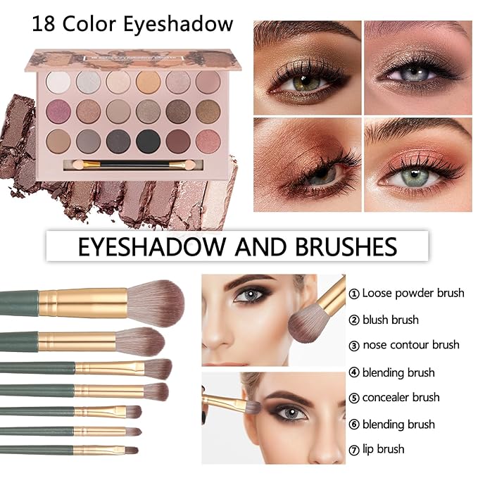 Makeup Sets for Teens Makeup Kit for Women Full Kit Makeup set Makeup Kit Eyeshadow Palette Foundation Mascara Contour Lipgloss Makeup Teenager Gift-VivaGrace Women