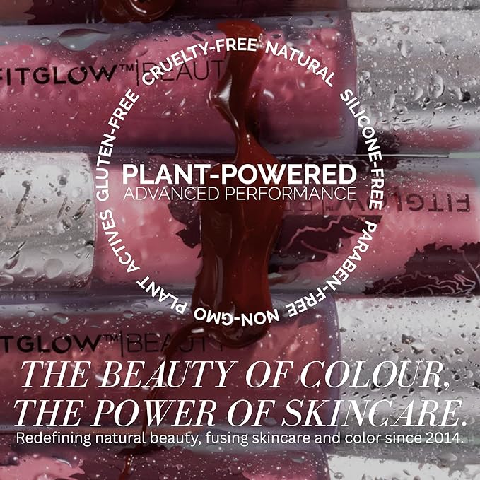 FITGLOW Beauty Lip Colour Serum | Hydrating Lip Gloss | Plumping Anti-Aging Lip Treatment | Natural Shine with Pomegranate Sterols & Collagen | Buildable Color for Dry Chapped Lips | Bloom - 10g-VivaGrace Women