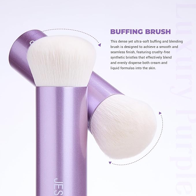 Jessup Professional Foundation Brush for Liquid, Cream and Powder, Large Dense Face Makeup Brush for Natural Flawless Finish, Luxury Purple AS004-VivaGrace Women