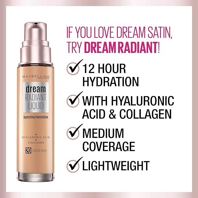 Maybelline New York Dream Satin Liquid Foundation, Honey Beige 1 oz-VivaGrace Women