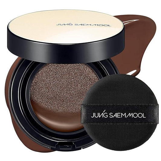 JUNG SAEM MOOL Essential Skin Nuder Cushion 42C Deep Cacao 0.49 Fl Oz, No Refill, Natural Radiant Finish Cushion Foundation with Buildable Coverage, Lightweight Texture, Korean Foundation Makeup-VivaGrace Women