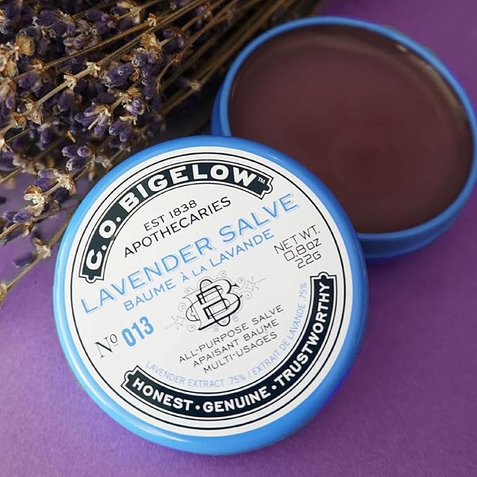C.O. Bigelow All Purpose Salve Lip Balm Tins, Lavender Salve Pack of 3 for Chapped Lips & Dry Skin - Moisturizing Lip, Cuticle and Skin Salves, 0.8 oz each-VivaGrace Women