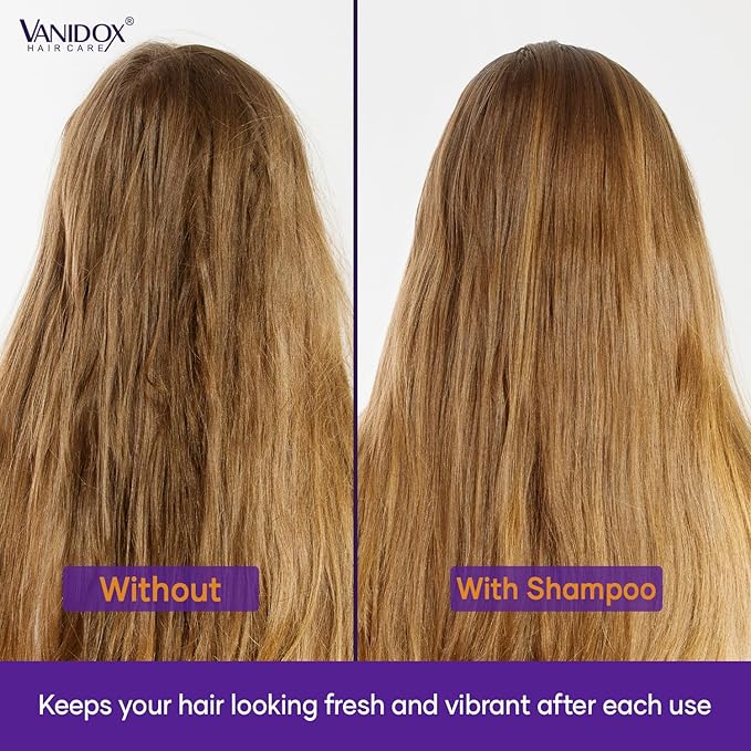 Sulfate Free Brass Toning Purple Shampoo and Conditioner Set for Blondes, Brown Highlighted, or Bleached Hair, Shampoo for Blondes Infused with Purple Rice Extract (16 fl oz each)-VivaGrace Women