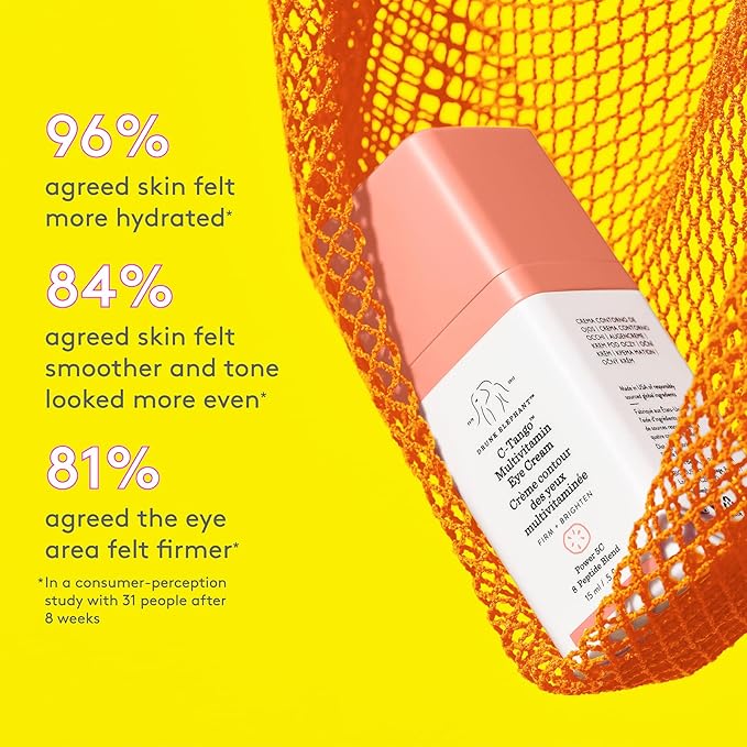 Drunk Elephant C-Tango Eye Cream with Vitamin C, Brightening & Restorative Under Eye Moisturizer (15mL/0.5 Fl Oz)-VivaGrace Women