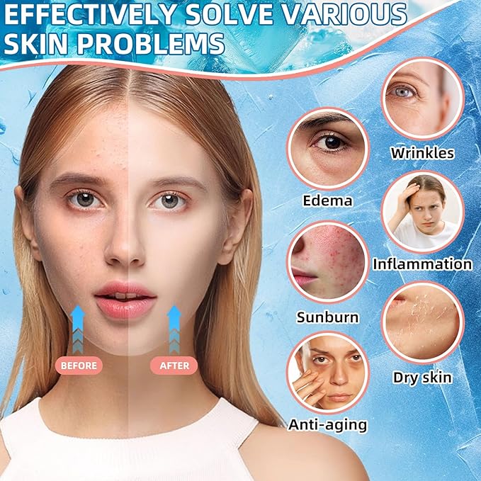 Silicone Facial Ice Cube Roller Massager, Facial Beauty Care Tool, Reusable Face Ice Mold - Brighten Skin, Reduce Puffiness for Face & Eyes (Pink)-VivaGrace Women