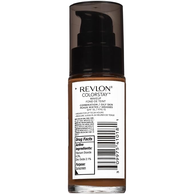 Revlon Liquid Foundation, ColorStay Face Makeup for Combination & Oily Skin, SPF 15, Medium-Full Coverage with Matte Finish, Cappuccino (410), 1.0 oz-VivaGrace Women