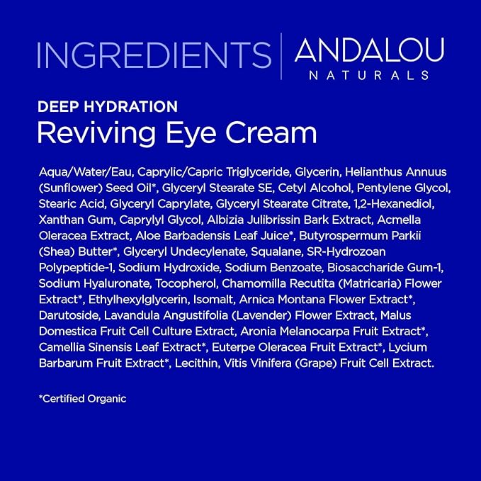 Andalou Naturals Deep Hydration Reviving Eye Cream, 0.45 Oz-VivaGrace Women