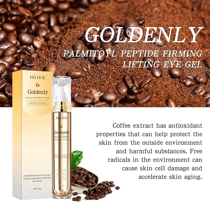 Caffeine Eye Serum Anti Aging, Eye Serum for Dark Circles and Puffiness, Retinol Eye Cream with 360°Massage Ball, Reduce Eye Wrinkles and Fine Lines-VivaGrace Women