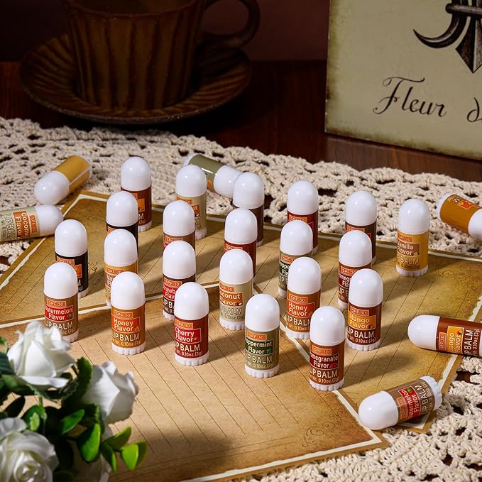 100 Pcs Mini Sunscreen Lip Balms Bulk SPF 30 Lip Balm Sticks Favors with Sunscreen SPF Employee Staff Appreciation Gifts Bulk Team Coworkers Christmas Party Gifts for Travel Beach-VivaGrace Women