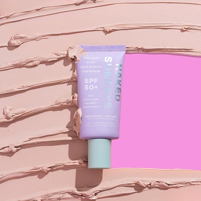 Naked Sundays SPF 50 Mineral Facial Sunscreen, Hydrating SPF with Zinc Oxide, Primer & Sheer Tint for Healthy Glow - 2 pack-VivaGrace Women