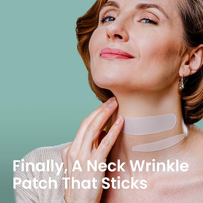 Advanced Wrinkle Patches 60ct Smile Line, Frown Line Wrinkle Patches for Facial Korean Skin Care Face Wrinkle Tape Invisible Overnight with Retinol & Collagen (Medium (Neck))-VivaGrace Women