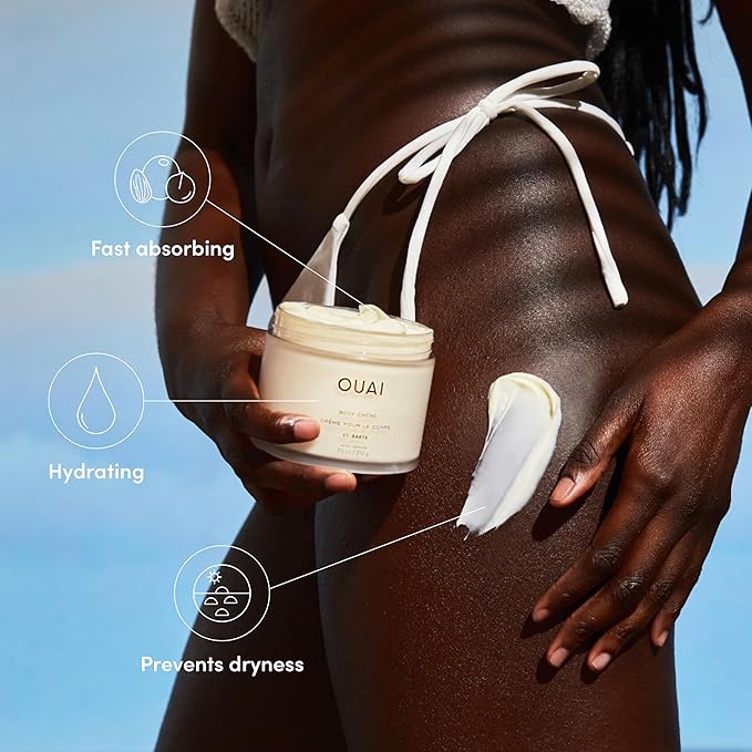 OUAI Body Cream, St. Barts - Hydrating Whipped Body Cream with Cupuaçu Butter, Coconut Oil and Squalane - Softens Skin and Delivers Healthy-Looking Glow - Sulfate-Free Skin Care (7.5 Oz)-VivaGrace Women