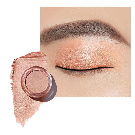 Oulac Nude Gold Cream Eyeshadow also for Highlighter Highly Pigmented Eye Shadow Waterproof&Long Lasting with Moisturizing Formula Blendable Shimmer Eye Make-up,Vegan & Cruelty-Free, 6g O10-VivaGrace Women