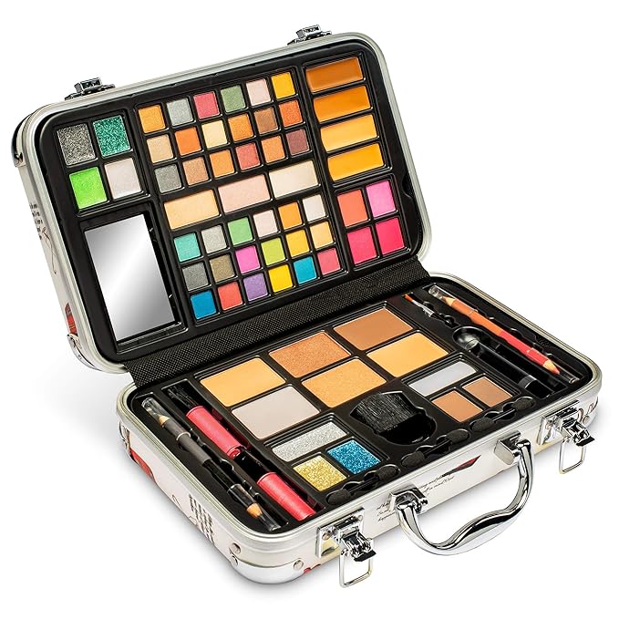 Makeup Kit Gift Set - 41 Eye Shadows, 7 Body Glitters, 1 Lip Liner Pencil, 1 Lipsticks, 4 Blushs, Eye liner pencil, 5 Concealers, 2 Lip Gloss, 5 Bronzers, Mirror-VivaGrace Women