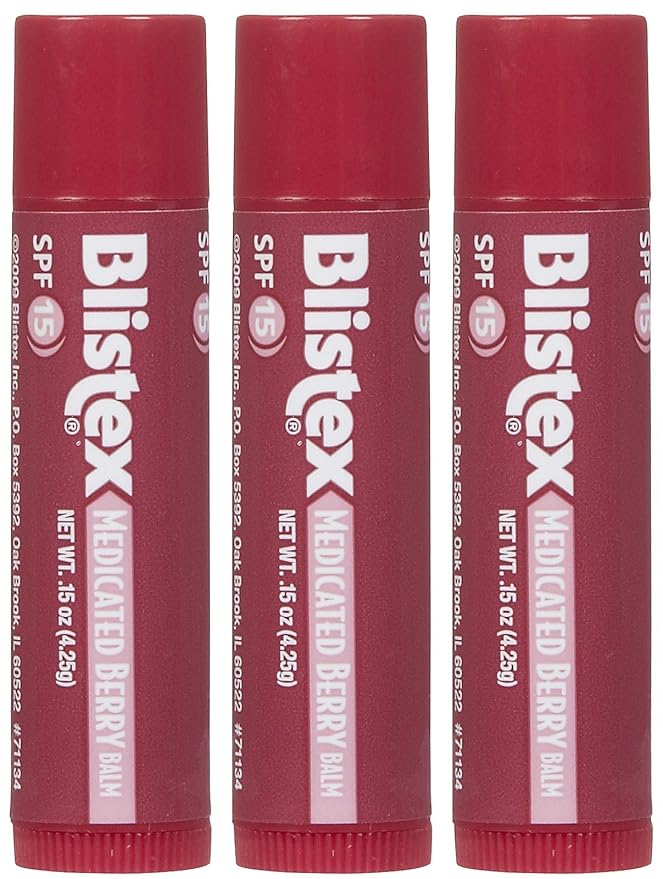 Blistex Medicated Berry Lip Balm, 3 pack-VivaGrace Women