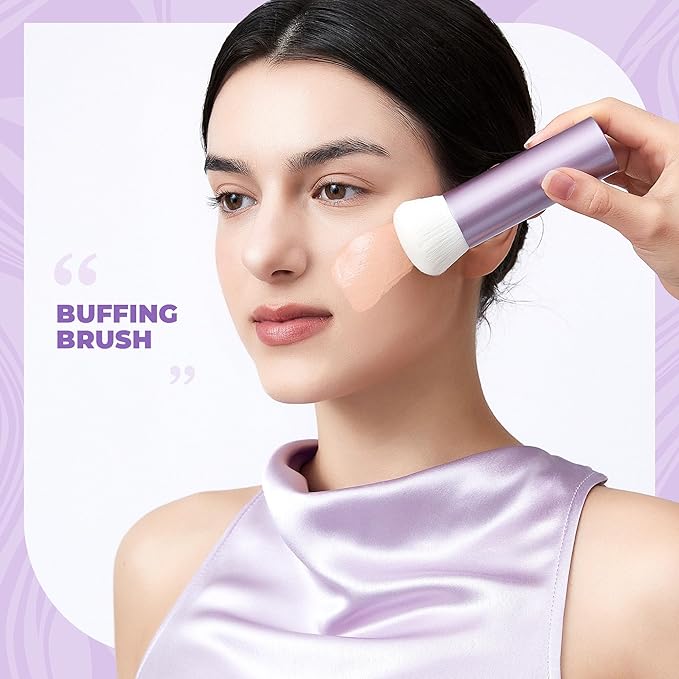 Jessup Professional Foundation Brush for Liquid, Cream and Powder, Large Dense Face Makeup Brush for Natural Flawless Finish, Luxury Purple AS004-VivaGrace Women