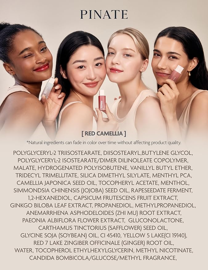 Natural Bloom Korean Lip Oil Serum 0.14 fl oz | Moisturizing Lip Booster Plumping Oil Tint Serum Enriched w/Camellia & Safflower Oils | Non-Irritating Color Changing Lip Oil (Red Camelia)-VivaGrace Women