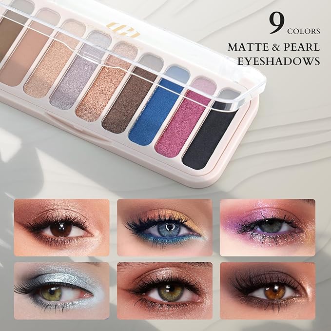 Color Nymph All In One Makeup Kit For Teens And Girls With Waterproof Handbag Makeup Kit Included 9 Colors Matte And Pearl Eyeshadow Palette Liquid Blush, Double Ended Lipgloss Concealer Brush Mascara-VivaGrace Women