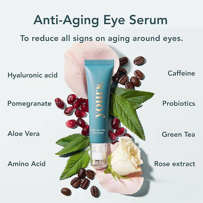 YOURS Eye Serum with Caffeine & Antioxidants | Hydrates and Brightens Under Eye Area | Restores Skin Firmness and Reduces Appearance of Fine Lines-VivaGrace Women