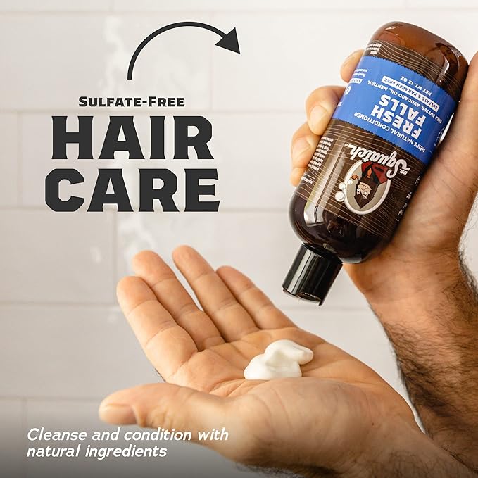 Dr. Squatch Natural Hair Bundle for Men - Healthy, Full Looking Hair - Fresh Falls Shampoo (8 fl oz), Fresh Falls Conditioner (11.5 fl oz)-VivaGrace Women