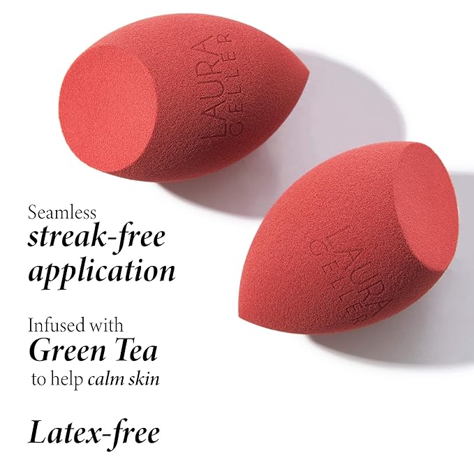 LAURA GELLER NEW YORK Full Face Blending Sponge, Easy Makeup Blender for Foundation & Concealer, Latex-Free for Sensitive Skin-VivaGrace Women