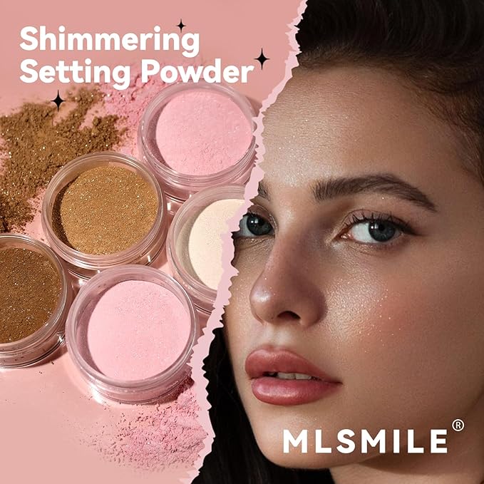 AKARY White Translucent Setting Powder, Shimmer Finishing Powder Oil Control for Long Lasting Makeup, Lightweight Loose Powder Waterproof Makes Skin Downy, Blurring Powder for All Skin Tones, 01-VivaGrace Women