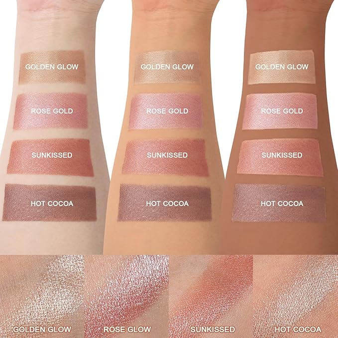 UCANBE Face & Body Cream Bronzer, Natural Coral Warm Sun-Kissed Glow Blusher, Buildable Blendable for Long Lasting Radiant Glow, Luminous Bronzing Highlighting Multi-Use Makeup Palette