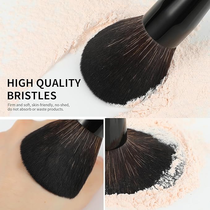 Docolor Makeup Brushes 15Pcs Obsidian Makeup Brush Set Premium Synthetic Powder Kabuki Foundation Contour Blush Concealer Eye Shadow Blending Eyeliner Crease Eyebrow Make Up Brush Kit-VivaGrace Women
