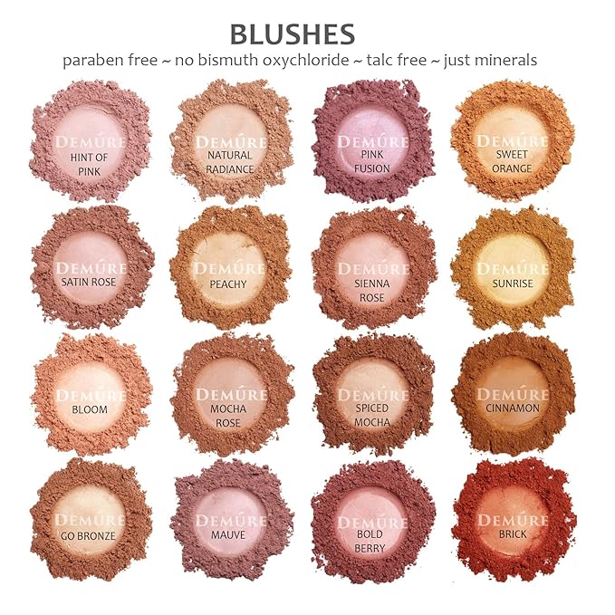 Demure's Bloom Natural Blush Powder - Loose, Professional, Cruelty Free