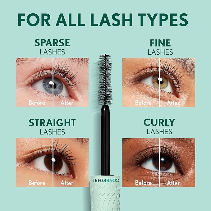 Covergirl Lash Blast Cleantopia Mascara, Volumizing, Smudge-Proof, Vegan Formula, Black Brown 810, 1 Count