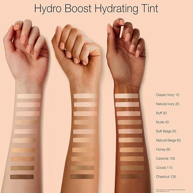 Neutrogena Hydro Boost Hydrating Tint Foundation Makeup for Dry Skin, with Hyaluronic Acid, Lightweight Oil-Free Water Gel, Non-Comedogenic, 50 Soft Beige, 1.0 fl. oz-VivaGrace Women