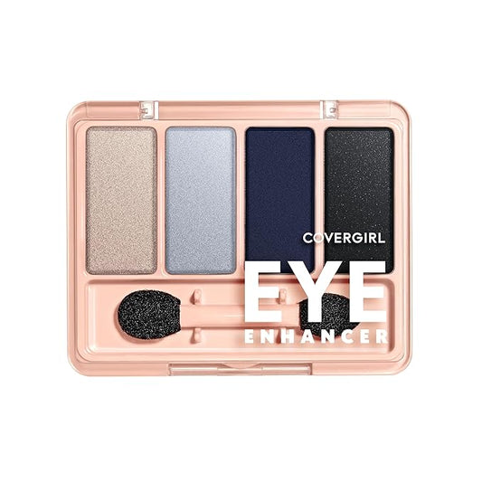 COVERGIRL Eye Enhancer, Night Sky, Eyeshadow Quad, Easy to Wear, Clean & Vegan, Talc-Free, Matte & Shimmer Finishes, Smudge-Proof, 0.19oz-VivaGrace Women
