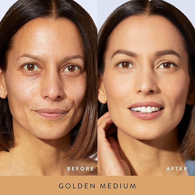 LAURA GELLER NEW YORK Baked Balance-n-Brighten Foundation with Kabuki Brush Makeup Set, Golden Medium-VivaGrace Women