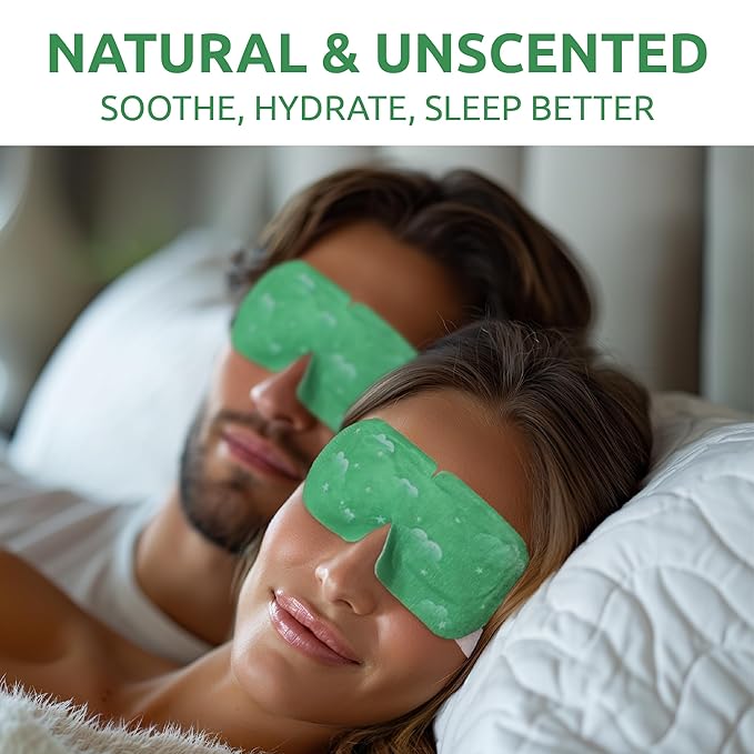 Eyelid Wipes with Tea Tree & Aloe Vera + Steam Eye Mask for Dry Eyes Daily Eyelid Cleanser & Self-Heating Eye Mask for Relaxation & Relief | 30 Eyelid Wipes & 16 Eye Masks