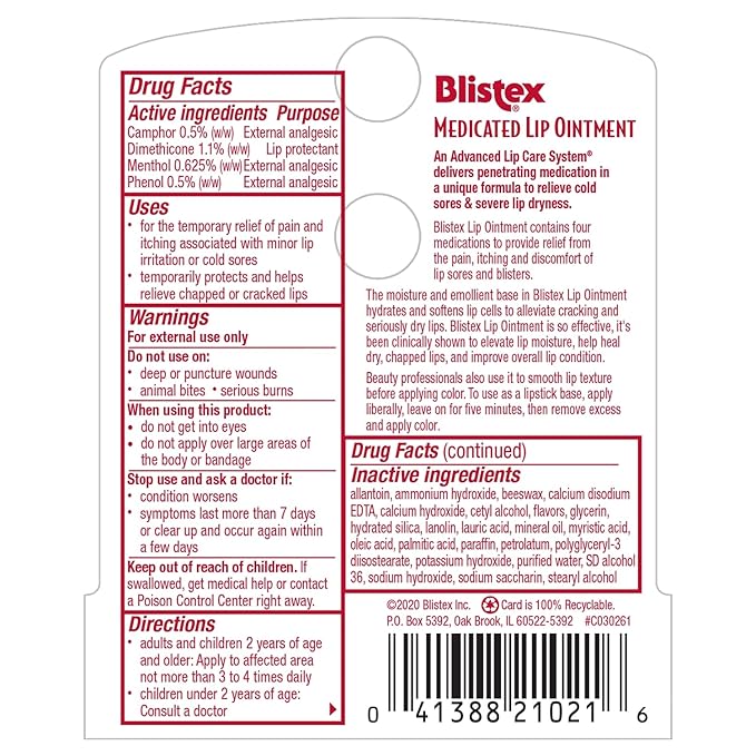 Blistex Medicated Lip Ointment 0.21 oz (Pack of 24)-VivaGrace Women