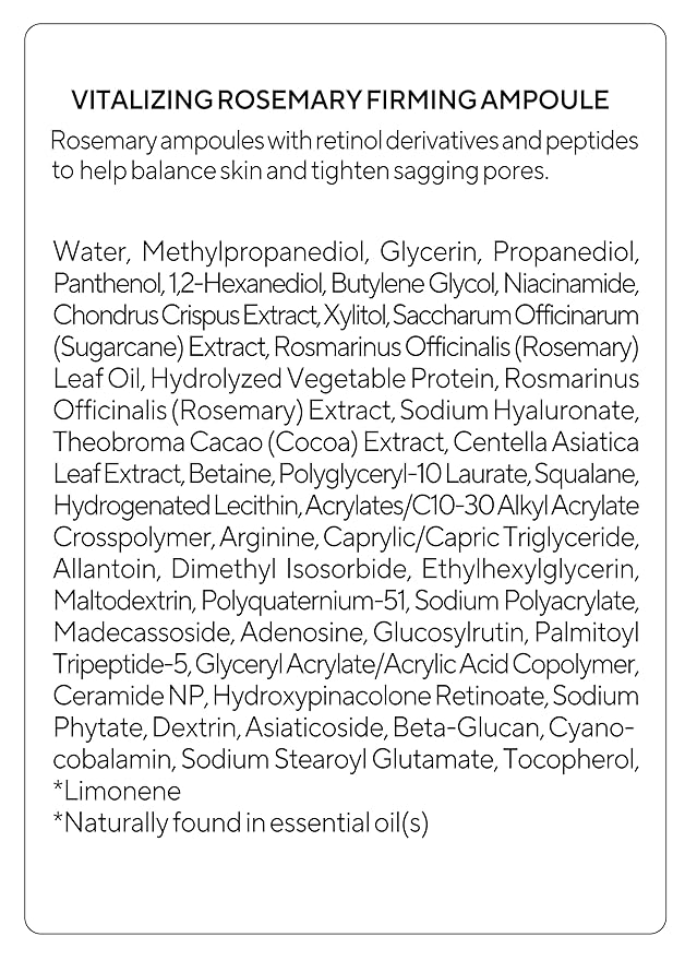 AROMATICA Vitalizing Rosemary Firming Ampoule Serum 30ml - Skin Revitalizing Retinol Serum for Face, Moisturizing & Strengthening Skin Barrier-VivaGrace Women