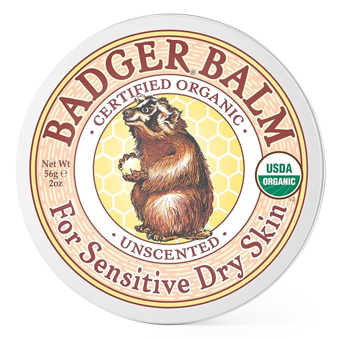 Badger - Unscented Dry Skin Balm, Sensitive Skin Balm, Moisturizing Balm for Dry Cracked Skin, Unscented Balm, Skin Moisturizer Balm, 2 oz-VivaGrace Women