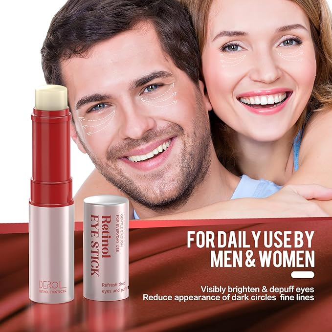 Retinol Eye Cream,Anti Aging Eye Cream, Retinol Eye Stick for Dark Circles and Puffiness Bags Treatment, Eye Balm Instantly Brighten,Under Eye Cream,Eye Cream for Wrinkles,Reduces Fine Lines-VivaGrace Women