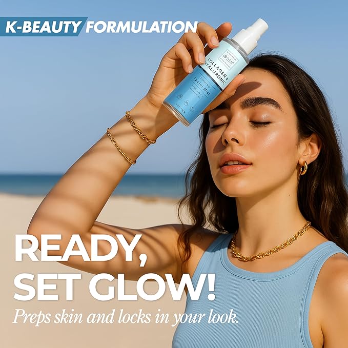 Hyaluronic Acid & Collagen Face Mist - Dermatologist Tested, Moisturizes & Tones Skin, Anti-Aging, Natural Ingredients, Cruelty-Free, 95% Natural - All Skin Types - 4 OZ-VivaGrace Women