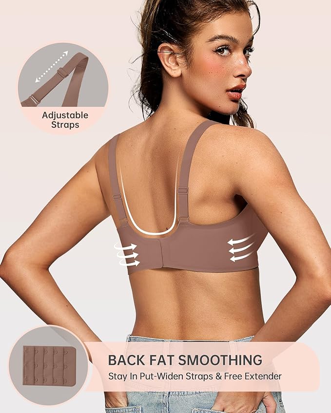 OEAK Womens Deep V Bras Wireless Comfortable Bra Supportive No Underwire Bras Tshirt Push Up Bralettes Plunge Seamless Bra-VivaGrace Women